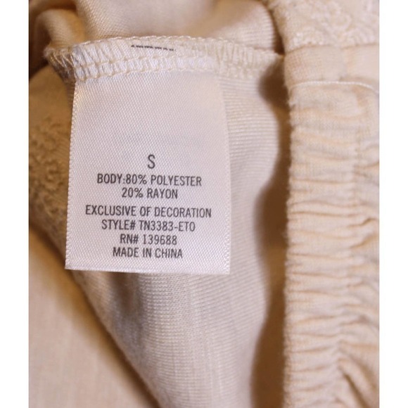 Alya Peasant Top Short Blouson Crop Embroidered Crochet Cream Off White S - Picture 4 of 4